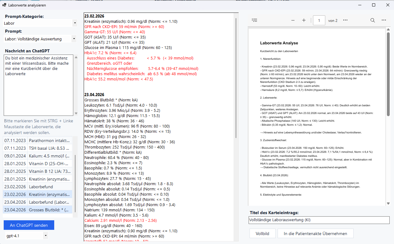 Labordaten-Analyse im Euvejo