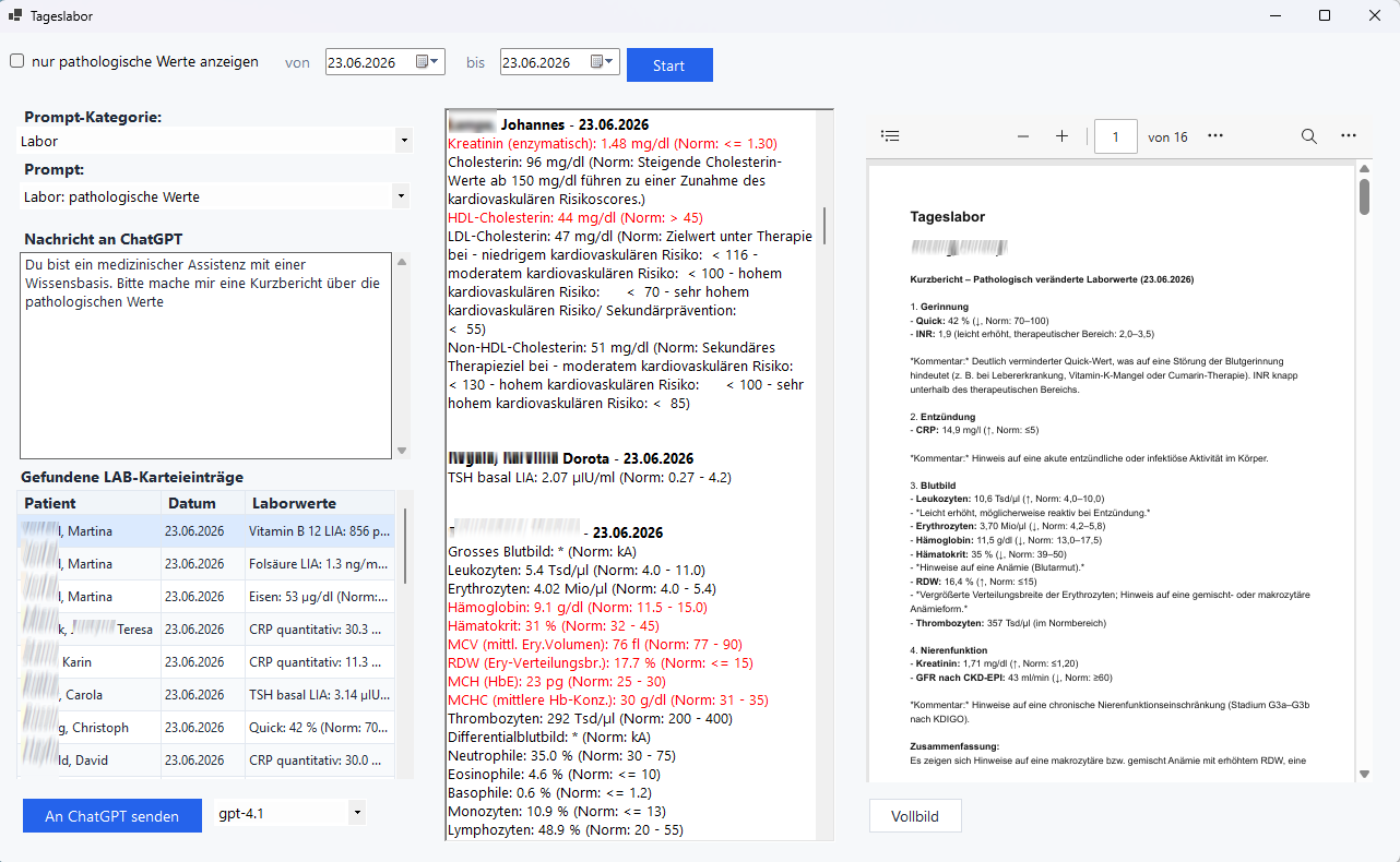 Tageslabor-Analyse im Euvejo